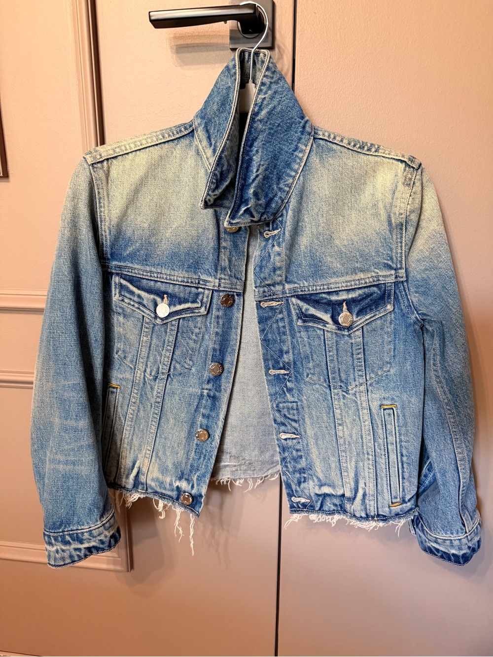 Helmut Lang Light Blue Distressed Denim Jacket